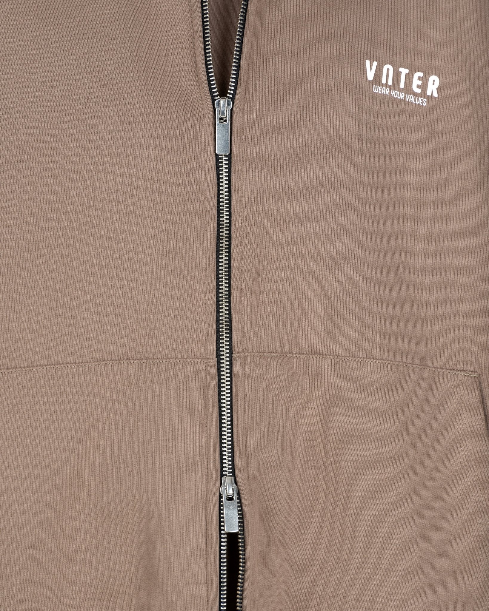 WALNUT DOUBLE ZIPPER HOODIE