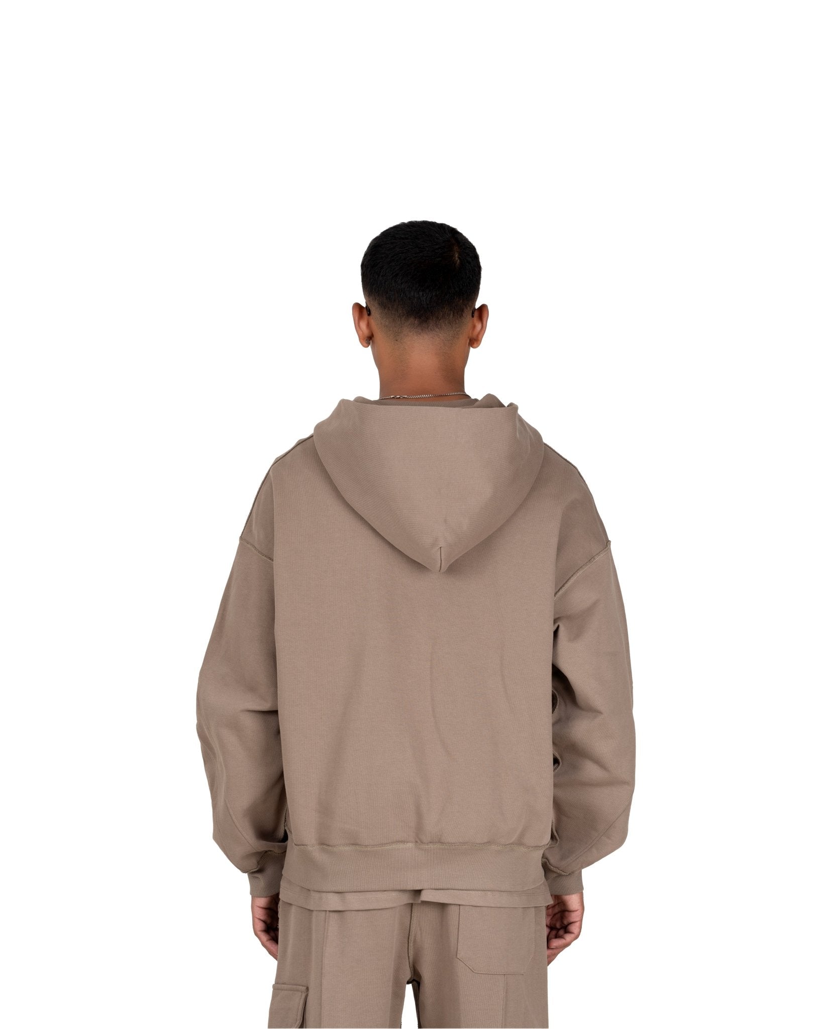 WALNUT DOUBLE ZIPPER HOODIE