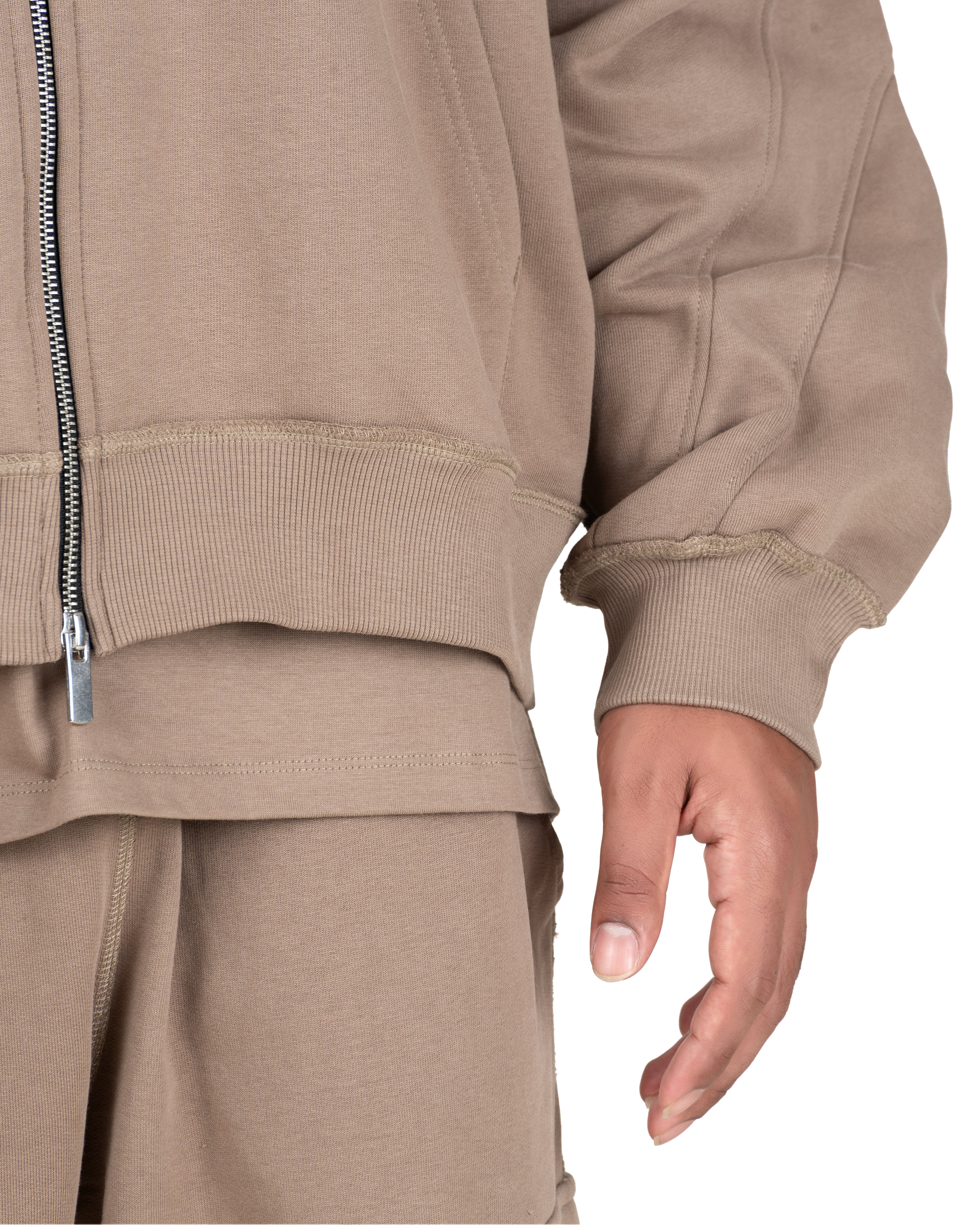 WALNUT DOUBLE ZIPPER HOODIE