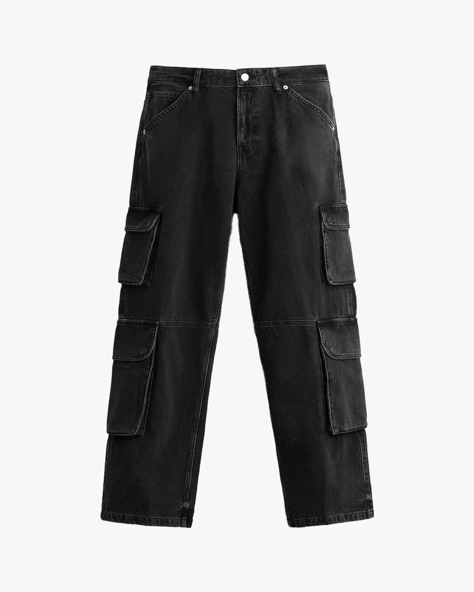 BLACK DENIM HEAVY WEIGHT CARGO
