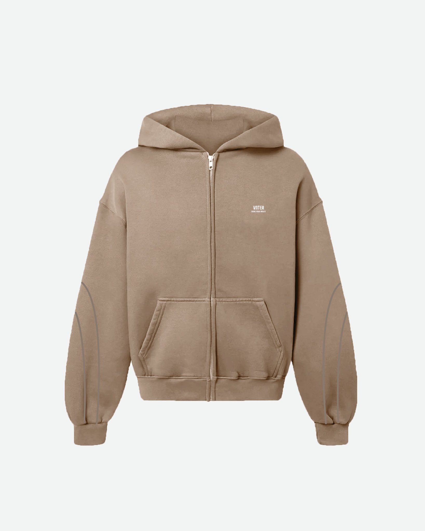 WALNUT DOUBLE ZIPPER HOODIE